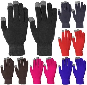 Winter Magic Touch Screen Knit Gloves Smart Phone Tablet ONE SIZE - Picture 1 of 10