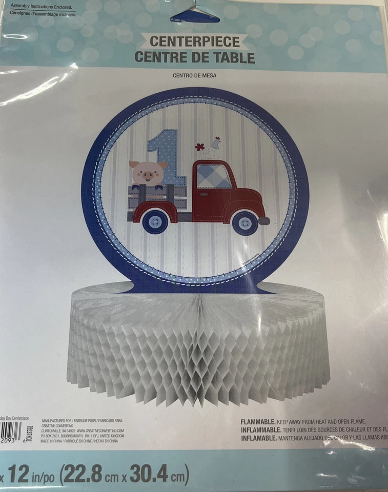 Farmhouse Birthday Boy Centerpiece Honeycomb  - Image 1 of 2