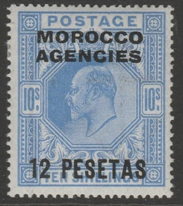 Morocco Agencies Spanish MINT sg123 EVII 1907 12p on 10s ultramarine - Picture 1 of 2