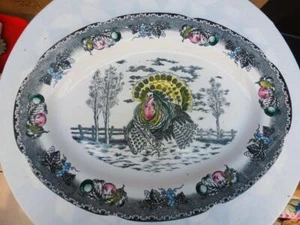 Vtg Ironstone Turkey Platter, Mid Century, NSP - Picture 1 of 6