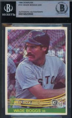 Wade Boggs Beckett BAS Signed 1984 Donruss Autograph - Image 1 of 2