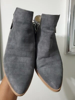  Dolce Vita Gris Carbón Tacón Alto Sin Cordones Tacón Mules Botas Vaqueras Talla 9 Foto 1 de 4