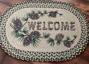 Earth Rugs OPP-51 Welcome Patch Oval Patch 20" x 30" Cabin Lodge Rug Free Ship - Picture 1 of 8