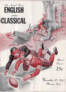 Harry Agganis 1947 Program Manning Bowl Lynn Classical V English  Thanksgiving🏈 - Picture 1 of 3