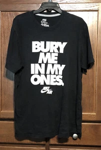Nike Air Force 1 "Bury Me In My Ones" T-Shirt Black Men's XL - Picture 1 of 3