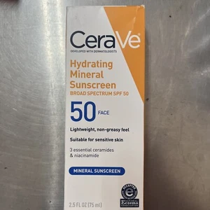 CeraVe HYDRATING MINERAL SUNSCREEN spf 50 Face 2.5oz Exp 4/2027 - Picture 1 of 2