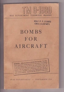 BOMBS FOR AIRCRAFT (1944) SC ~World War II Technical Manual/TM 9-1980~ - Picture 1 of 3