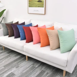 Funda de Cojín 10 Colores Simple Gruesa Poliéster Impermeable Deco Funda de Almohada - Imagen 1 de 36