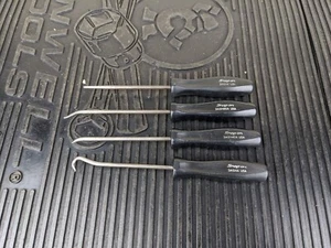 #be417 Snap-On Black Hard Handle Mini Awl Hook & Picks 4 Piece Set ASA204A USA - Picture 1 of 11