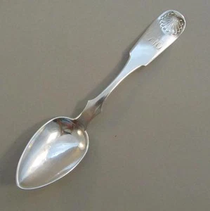 Coin Silver Teaspoon Fiddle & Shell R& W Wilson Philadelphia PA - Picture 1 of 5
