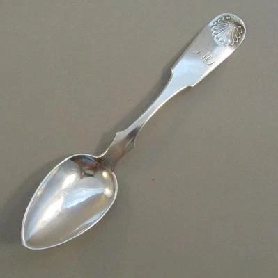 Coin Silver Teaspoon Fiddle & Shell R& W Wilson Philadelphia PA - Image 1 of 4