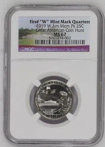 2019 W American Memorial Park Great American Coin Hunt 25C NGC MS67 5761274-002 - Picture 1 of 3