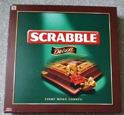 Scrabble Deluxe Mattel with Wooden Tiles Complete . - Image 1 of 3