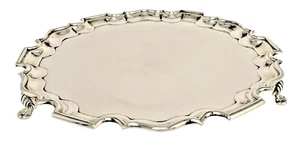 Impresionante Salvador/Bandeja Antiguo Walker & Hall Plateado 3 Patas - Imagen 1 de 7
