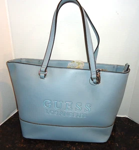 Guess Los Angeles Aqua Sea Baby Blue Classic Rodney Handbag Size Large w Charm - Picture 1 of 10