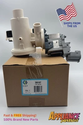 ER-280187 Washer Pump Motor for Whirlpool Kenmore Duet Washing AP3953640 - Image 1 of 4