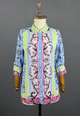 SILVIAN HEACH Multicolor Floral Baroque Print Polyester 3/4 Sleeve Blouse Top XS - Image 1 of 4
