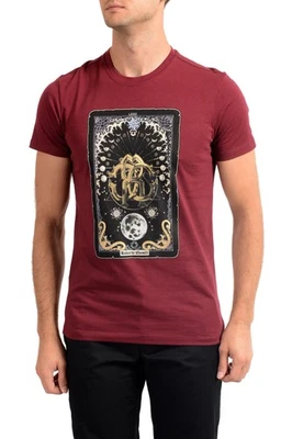 Camiseta Roberto Cavalli Para Hombre Roja Estampado Gráfico Cuello Redondo Talla S M L XL 2XL Foto 1 de 4