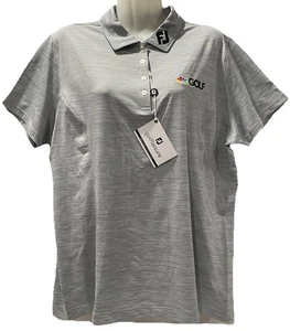 FootJoy Short Sleeve Womens XL Polo Shirt Gray Grey Golf Leisure NBC Embroidered - Picture 1 of 17