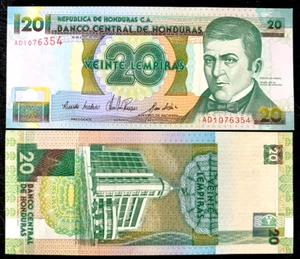 HONDURAS 20 Lempiras P-73 1993-1997 Banknote World Paper Money UNC - Picture 1 of 1