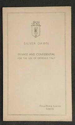 Rolls Royce Silver Dawn Chasis Serie de Datos Motor Coche Manual Suplemento Foto 1 de 3