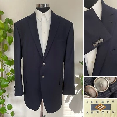 Blazer Joseph Abboud Para Hombres Botón Plateado Azul Lana Abrigo Deportivo Blazer Talla 50R Foto 1 de 4