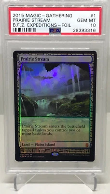 MTG MAGIC THE GATHERING PRAIRIE STREAM HOLO ZENDIKAR EXPEDITIONS PSA 10 GEM MINT - Image 1 of 2