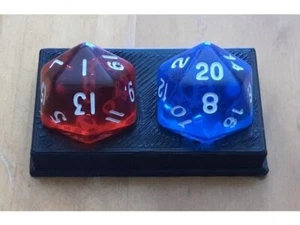 Double D20 Holder Dice Dungeons And Dragons High Quality Nerd Geek Compatible - Picture 1 of 11