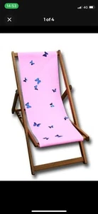 Damien Hirst Royal Parks Limited Edition Deckchair Pink Butterflies  - Picture 1 of 2