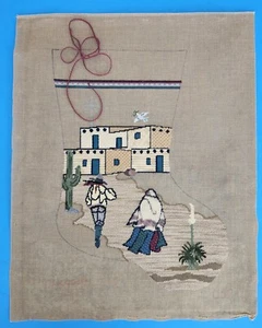 VINTAGE LEGACY NEEDLEPOINT CANVAS 059 EMBROIDERY NATIVE AMERICAN XMAS STOCKING - Picture 1 of 8