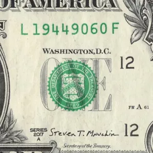 Sep 6 1944 Birthday Date Note Fancy Serial Number One Dollar Bill - Picture 1 of 12
