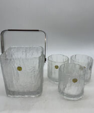 MCM Hoya Japan Glacier Glass Ice Bucket And Glasses Original Stickers!