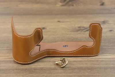 Empuñadura de media funda de cuero real genuino para FUJIFILM FUJI X-H2s Foto 1 de 4