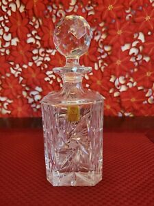 Vintage Cut Leaded Crystal Whiskey Decanter From Germany/Bohemia W/Stopper