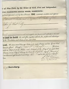 New York Governor Enos T Throop Signature 1832 City of Troy Lumber Inspector - Picture 1 of 7