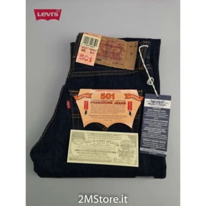 LEVI'S Original Levis 501 Jeans Fit 501.01.01 Indigo Dark Blue Straight Vintage - Picture 1 of 4