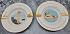 2 Vintage Ashtrays Pinup Girls With Gold Accents 1950S Made In Japan - Rare Find