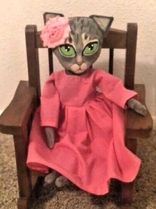 Primitive Art Doll, Custom Made To Order Cat Doll, Folk Art Doll, Pet Art - Picture 1 of 10