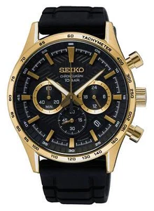 Reloj De Hombre Seiko Cronógrafo Negro/Dorado Chrono SSB446P1 - Imagen 1 de 2