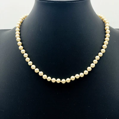 MARVELLA Simulated Pearl Necklace Gold Tone Bridal Wedding Promise Commitment - Image 1 of 4