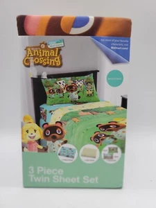 Animal Crossing Soft Microfiber 3 Piece Twin Bedding Sheet Set New Horizons - Picture 1 of 8