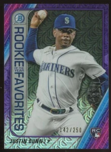 Justin Dunn 2020 Bowman Mega Box Mojo Purple Refractor RC /250 Rookie Card SP - Picture 1 of 1