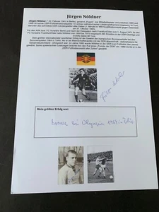 JÜRGEN NÖLDNER  DDR Olympiabronze 1964 Briefkarte 20x30 Autogramm + Zitat - Bild 1 von 1