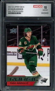 2021-22 Upper Deck #9 CALEN ADDISON NHL Star Rookies WCG 10 GEMA COMO NUEVO RC Wild - Imagen 1 de 3