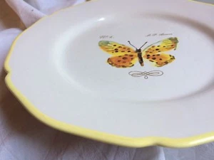 Williams Sonoma Garden Butterfly 2008 Luncheon Plate No 2 Watercolor Le P Aurore - Picture 1 of 7