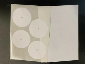 50 sheets (200) of 4" Printable Blank Vinyl Record 33 LP Center Labels 45 7 10 - Picture 1 of 2