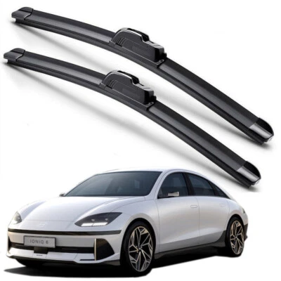 For 2023-2025 Hyundai Ioniq 6 Windshield Wiper Blades J-HOOK Hybrid Silicone - Image 1 of 4