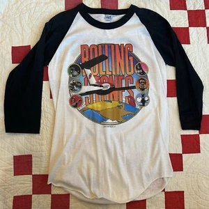 ROLLING STONES • 1981 TOUR • ROCK AND ROLL • RARE • VINTAGE • 3/4 SLEEVE T-SHIRT - Picture 1 of 7