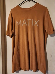 Matix Mens Size M Orange Short Sleeve Crew Neck T-Shirt Tee Logo - Picture 1 of 4