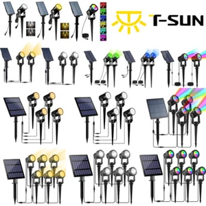 2er 4er LED Solarstrahler Solarleuchte Solarlampe Gartenstrahler Spot Light - Bild 1 von 133